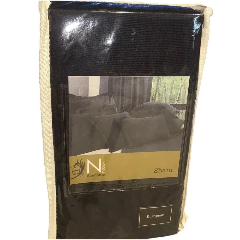 Nobility (1) Black‎ Onyx European Pillow Sham 26 X 26 New
